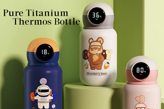 Stay Hydrated in Style: Introducing Our Cartoon Prints Pure Titanium Thermos!