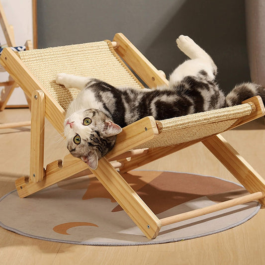 Adjustable Recliner Cat Hammock Sisal Bed