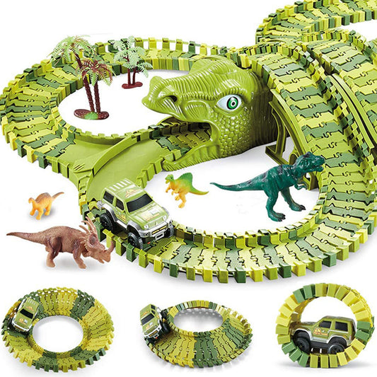 Dinosaur Track Toys Magic Twisting Race Car Track