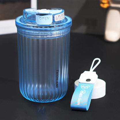 Frosted Plastic Cup with Lid Reusable Drinkware