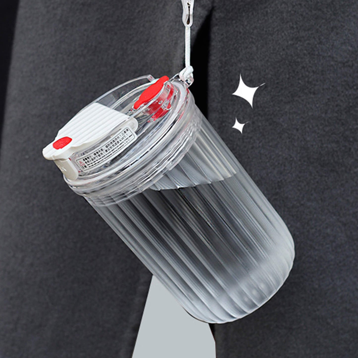 Frosted Plastic Cup with Lid Reusable Drinkware