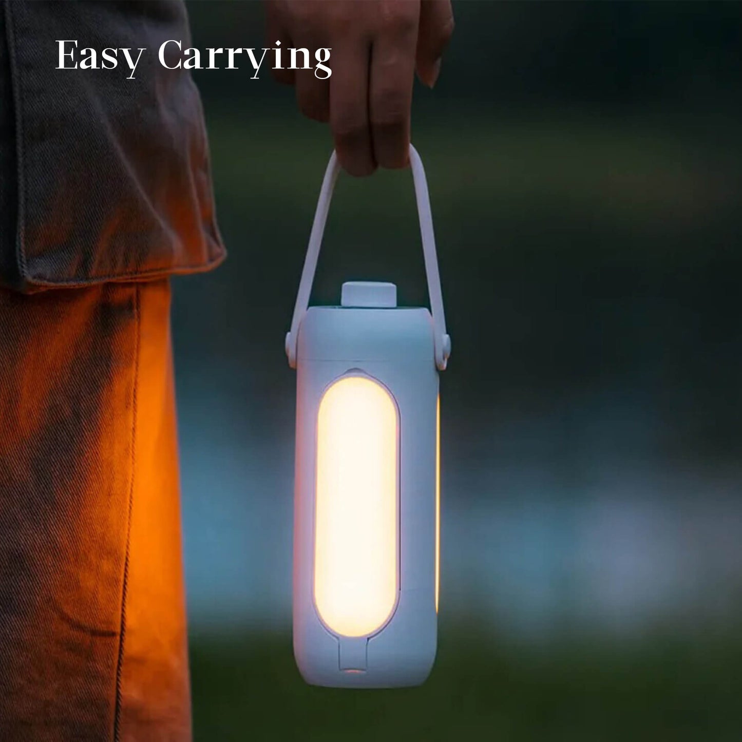 Rechargeable LED Camping Lantern - 3 Lighting Modes, 720 Lumen. The lantern's collapsible and deployable design enhances portability, making it easy to store and carry. 
