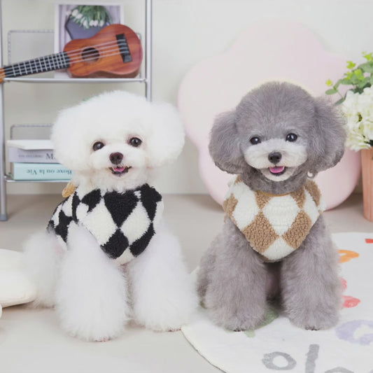 Argyle Pattern Vest Dog Sweater Pet Puppy Clothing