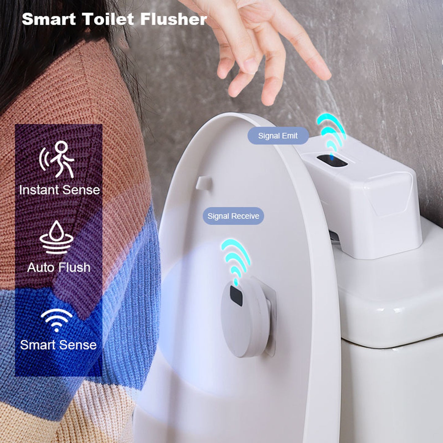 Automatic Toilet Flusher for Home and Public Use.