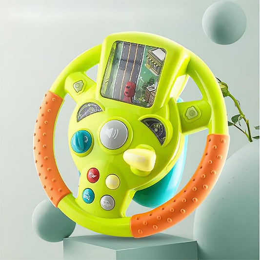 Car Simulation Steering Wheel Musical Toy for 3 Years+ Boys Girls.
